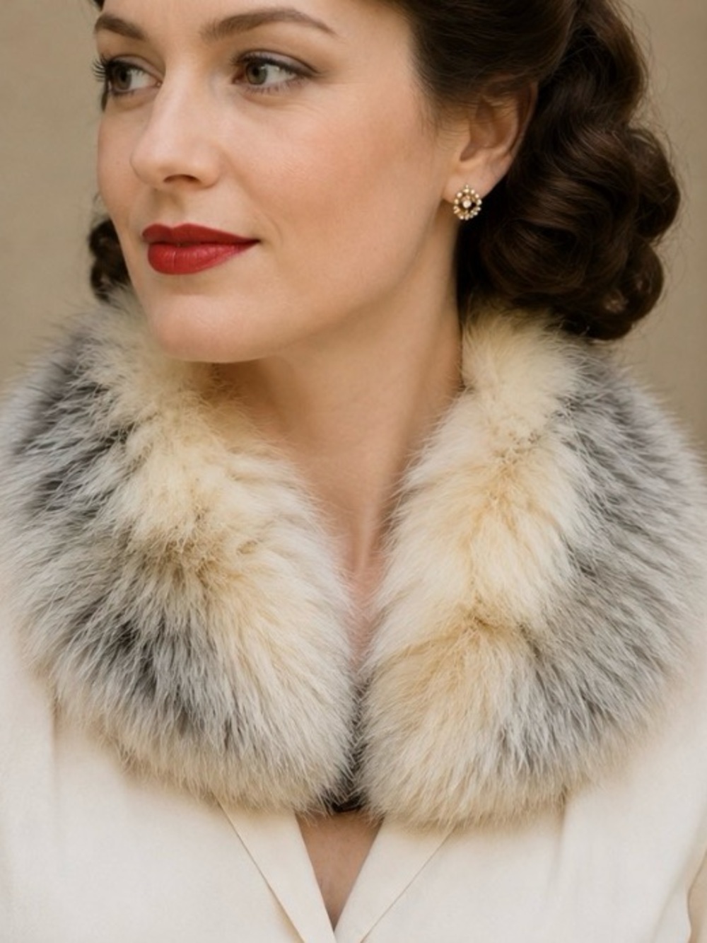 Vintage 1940s Genuine Fur Collar